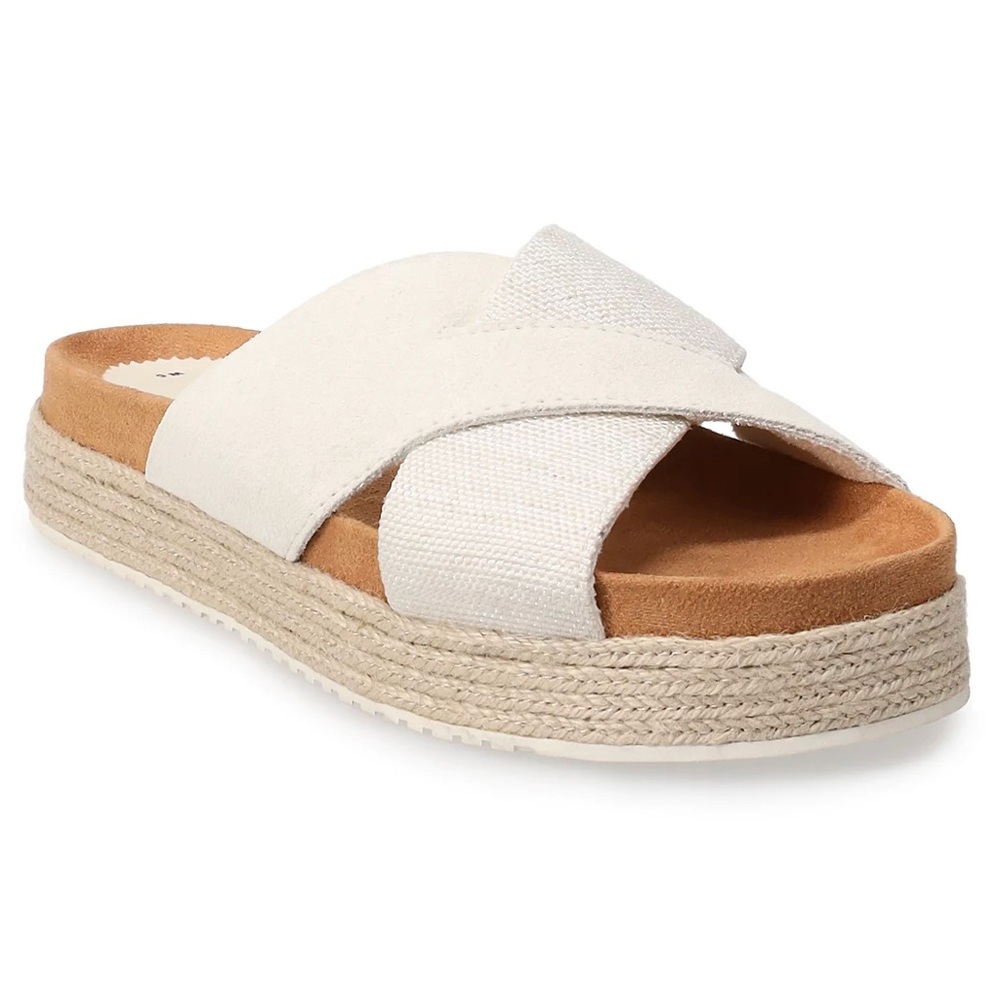 Toms Paloma Egret Suede/Melange Woven — Size 8
